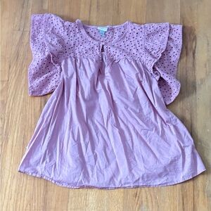 🌂 a new day Eyelet Button-Front Top in Light Lavender 🌂
